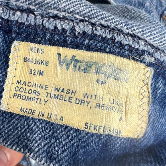 VTG Wrangler Shorts Men's 30* Blue Faded Cut Off Denim Jorts Talon Zipper Tag 32 - Picture 5 of 16